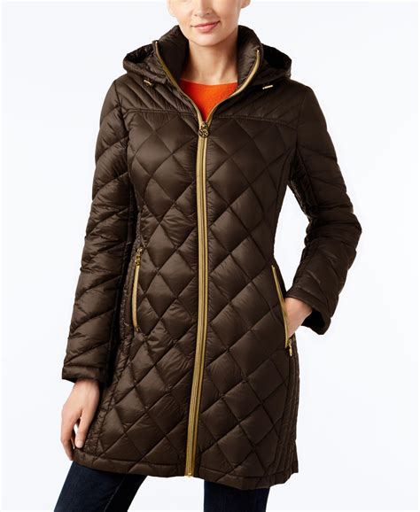 michael kors hooded puffer jacket|Michael Kors quilted puffer jacket.